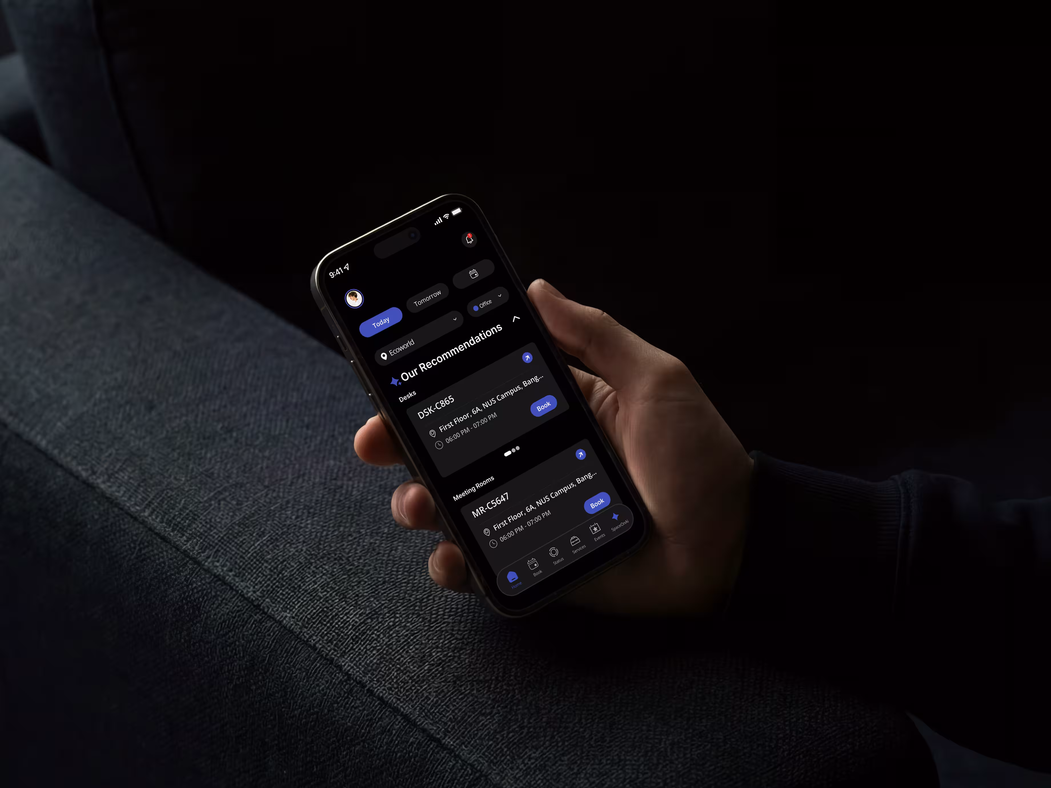 SpaceOnAI onboarding screen